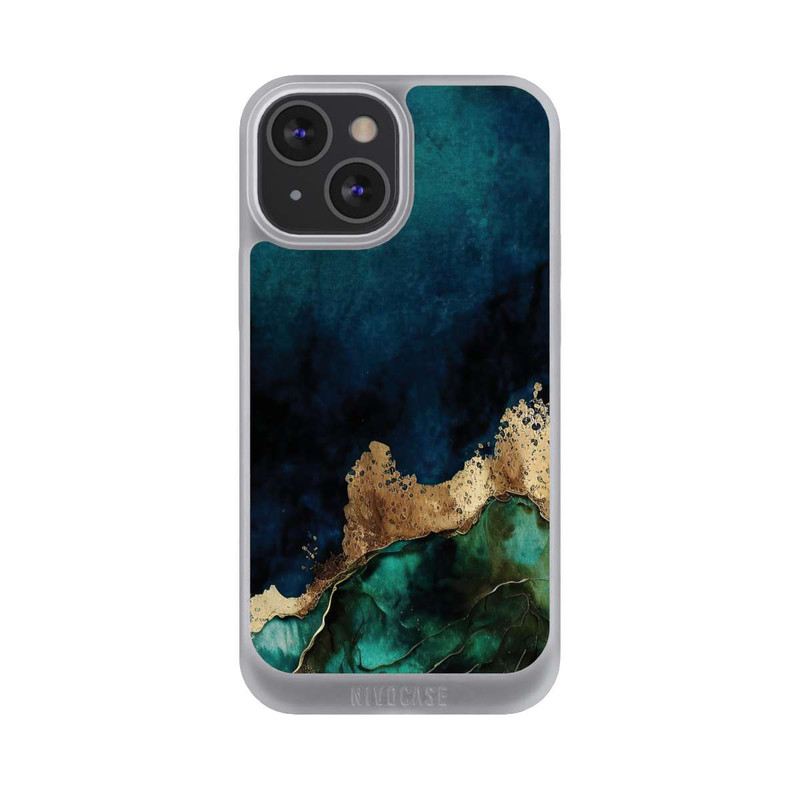 iPhone 13 Mini NIVOpure Bleu pétrole avec or