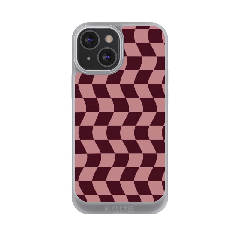 iPhone 13 Mini NIVOpure Schachbrett Rot-Rosa