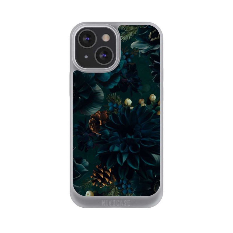 iPhone 13 Mini NIVOpure Blumenmuster Grün und Blau