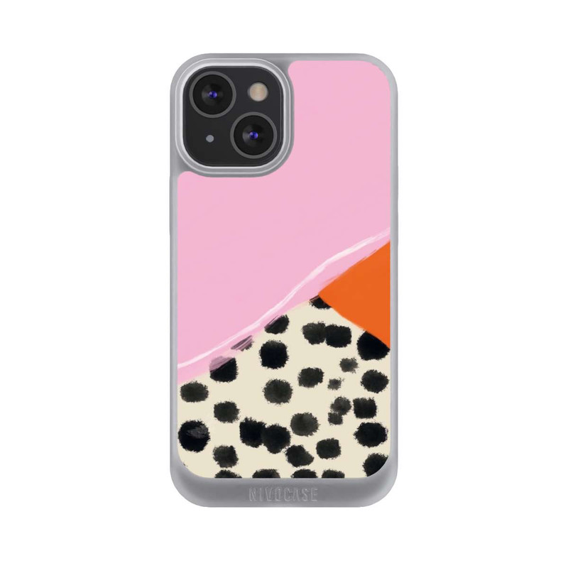iPhone 13 Mini NIVOpure Rosa und Orange Gepunkteter Hintergrund