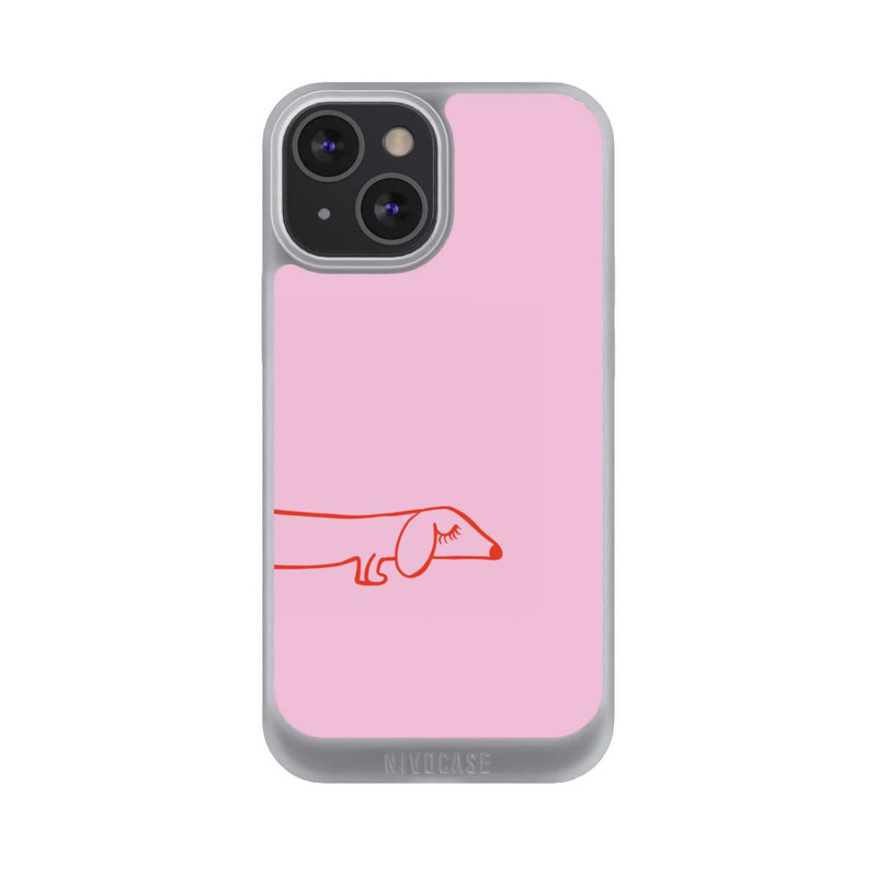 iPhone 13 Mini NIVOpure Dachshund Illustration Pink