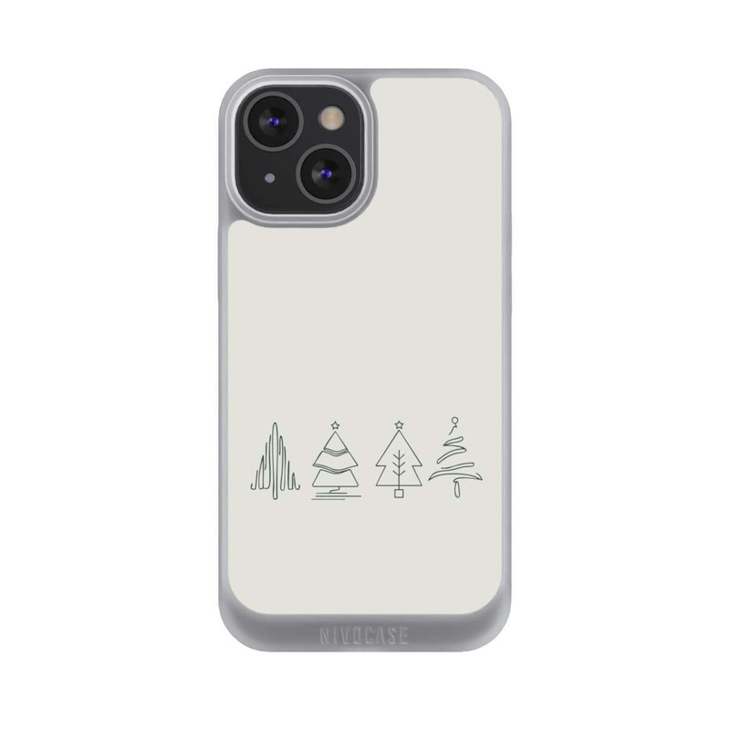 iPhone 13 Mini NIVOpure Weihnachtsbäume Line Art Minimalistisch
