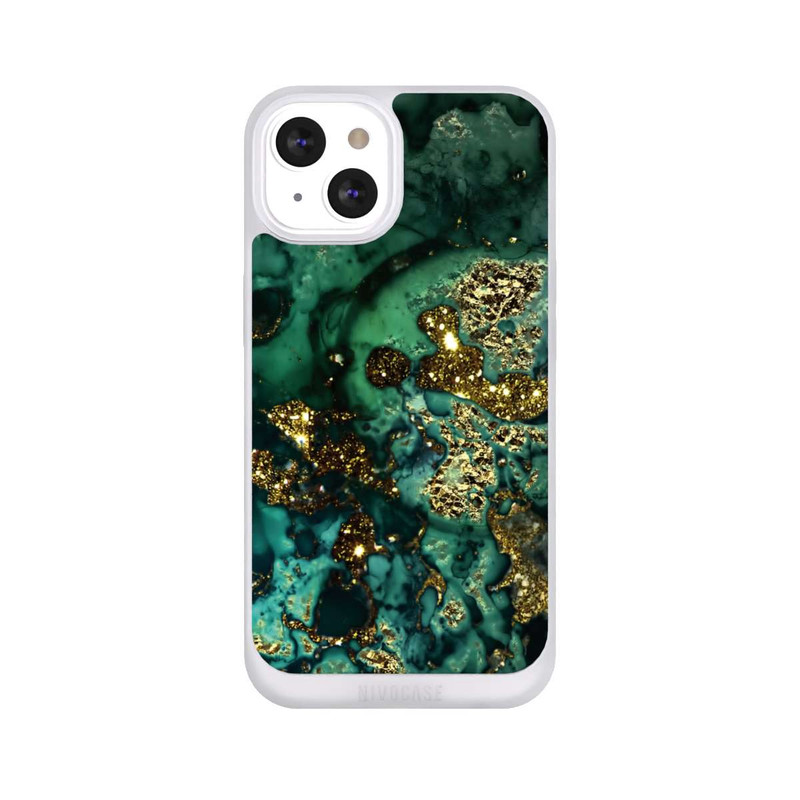 iPhone 13 NIVOpure Cyan Glitzer Marmorlook