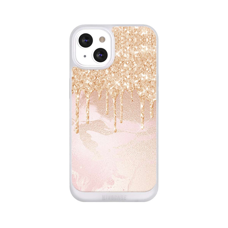 iPhone 13 NIVOpure  Roségoldener Glitzer Tropfen Look