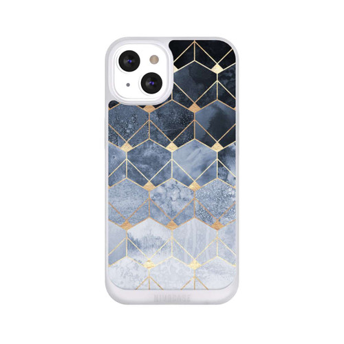 Apple iPhone 13 NIVOpure Blaue Sechsecke und Diamanten Golddruck