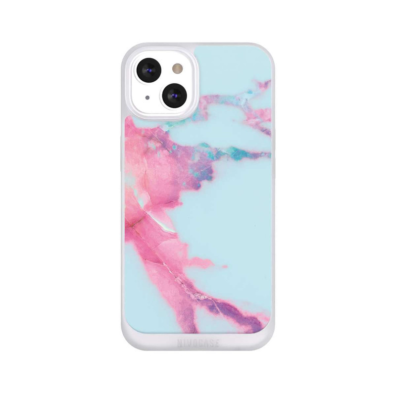 iPhone 13 NIVOpure Hellblauer schillernder Adermarmor
