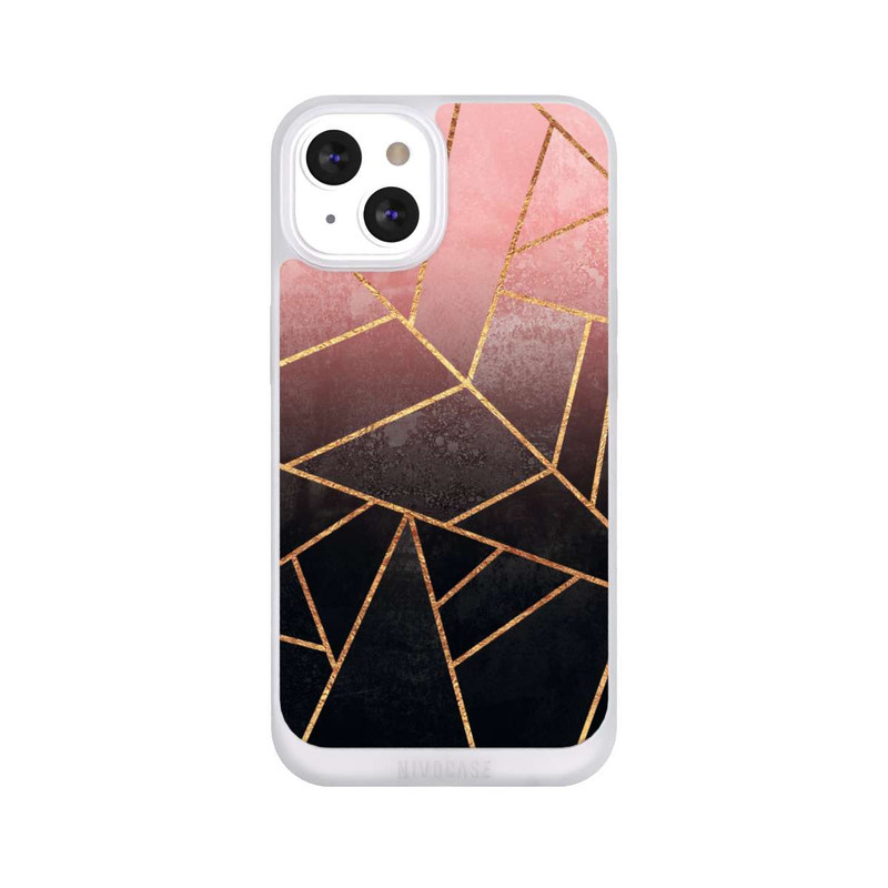 iPhone 13 NIVOpure Pinker und Schwarzer Stein Gold Druck