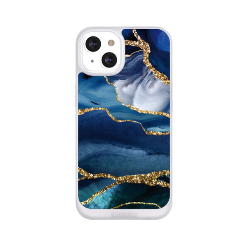 Apple iPhone 13 NIVOpure  Blauer Marmor Gold Glitzer Look