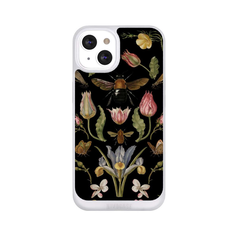 iPhone 13 NIVOpure Fleurs Sauvages et Abeilles Fond Noir