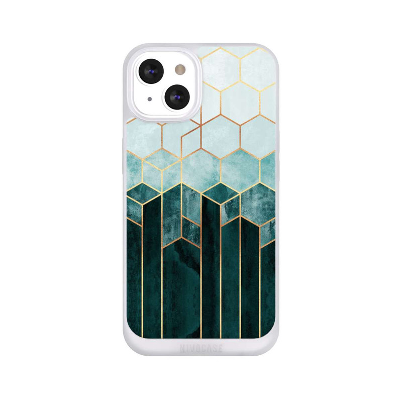 iPhone 13 NIVOpure Blaugrüne Sechsecke