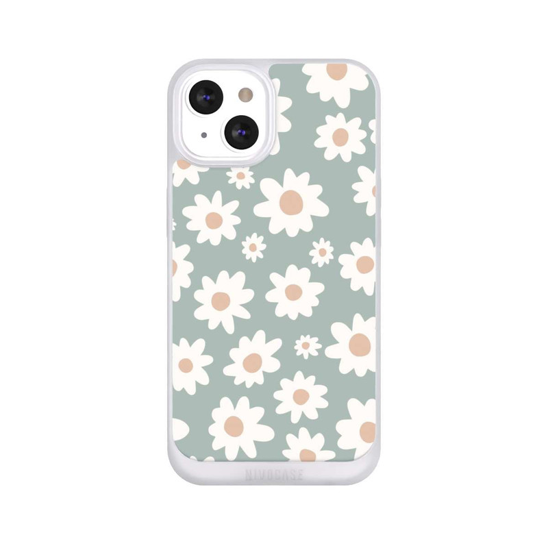 iPhone 13 NIVOpure Gänseblümchen Muster grün
