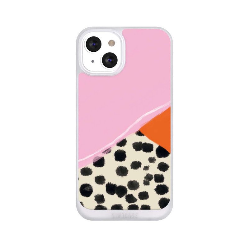 iPhone 13 NIVOpure Rosa und Orange Gepunkteter Hintergrund