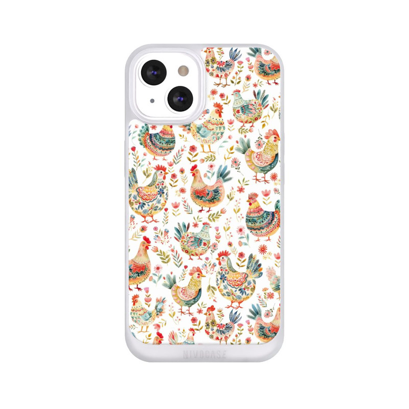 iPhone 13 NIVOpure Motif de poulet coloré avec IA
