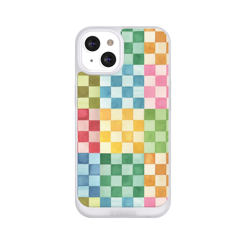 iPhone 13 NIVOpure Checkerboard Watercolor Chess Geometric Red