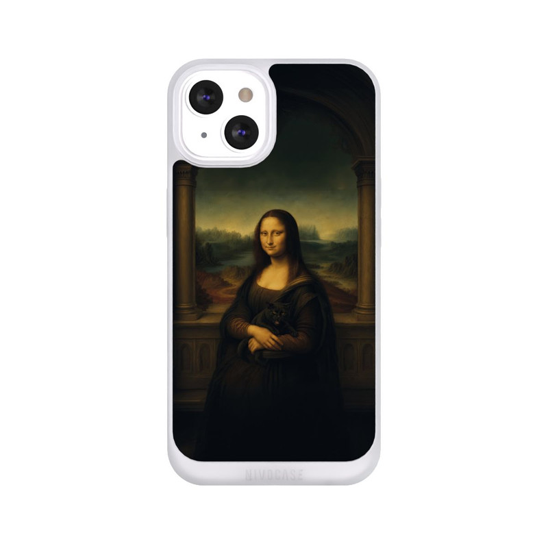 iPhone 13 NIVOpure Mona Lisa by Leonardo da Vinci with black cat with AI