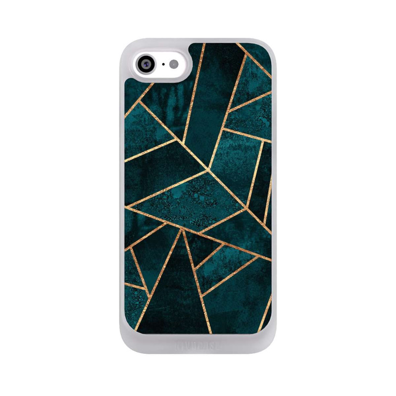 iPhone SE 2022 NIVOpure Tief Blaugrün Stein Gold Druck