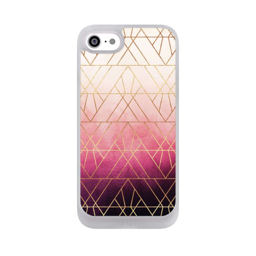 Apple iPhone SE (2022) NIVOpure Pink Ombre Dreiecke Golddruck