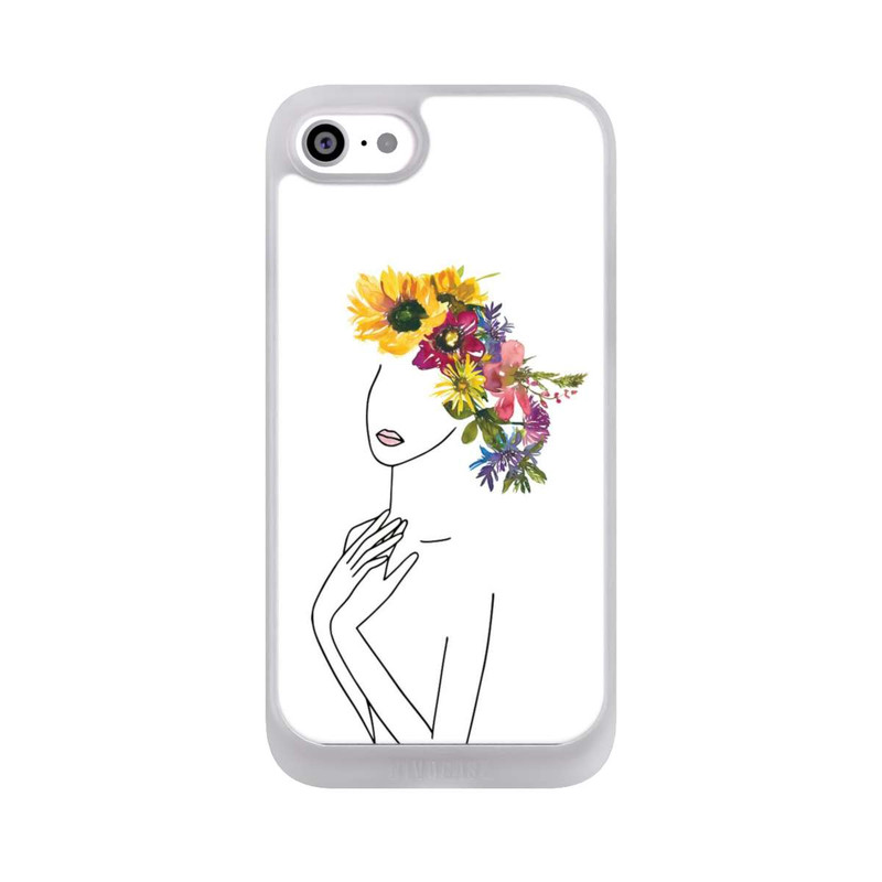 iPhone SE 2022 NIVOpure Line Art Frau mit Blumenkrone