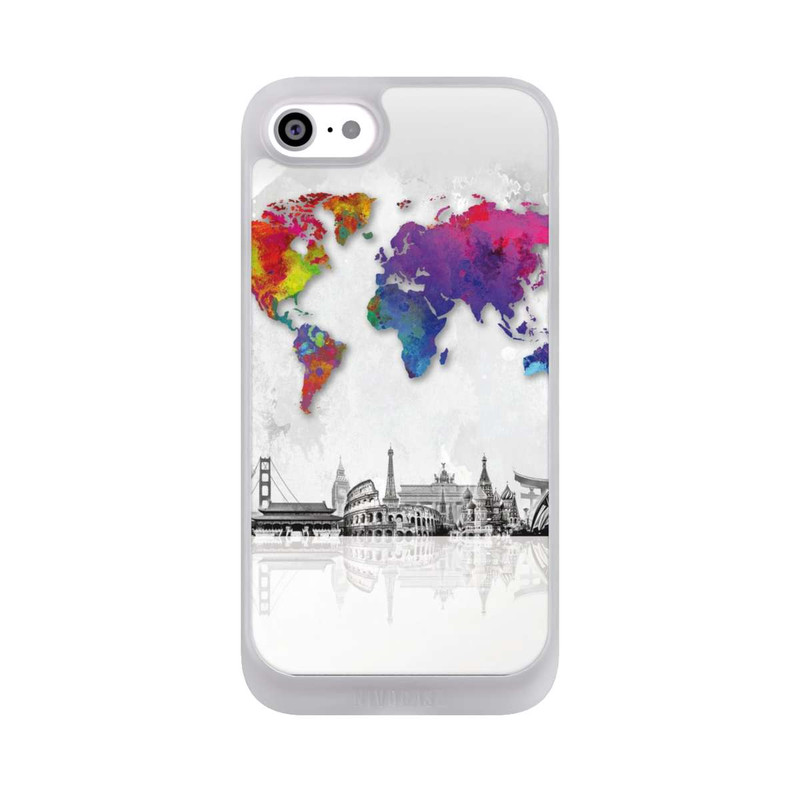 iPhone SE 2022 NIVOpure Weltkarte mit Skyline