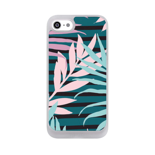Apple iPhone SE (2022) NIVOpure Pastel Jungle Leaves Pink Teal Seamless