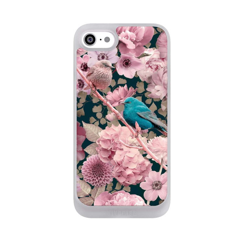 iPhone SE 2022 NIVOpure Spatzen im rosa Blumenmuster