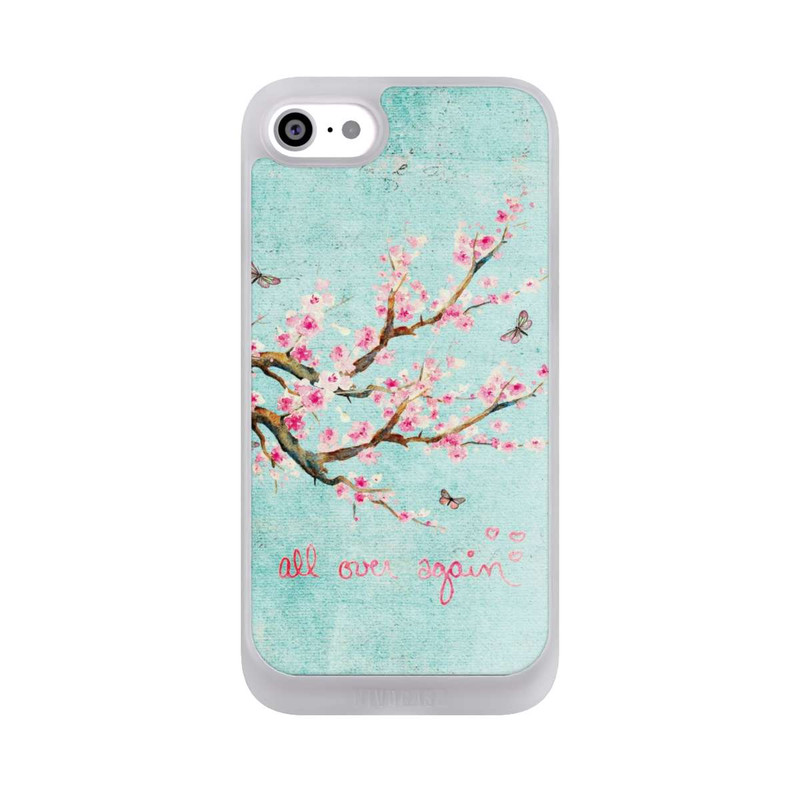 iPhone SE 2022 NIVOpure Motif d'arbre en fleurs de cerisier bleu
