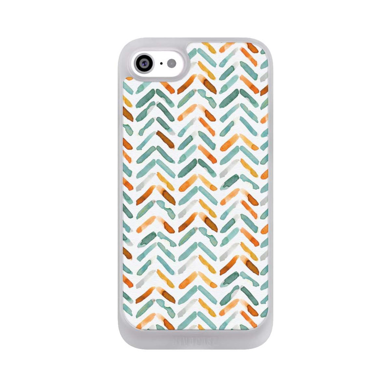 iPhone SE 2022 NIVOpure Elegantes Herbstchevron Blau Orange