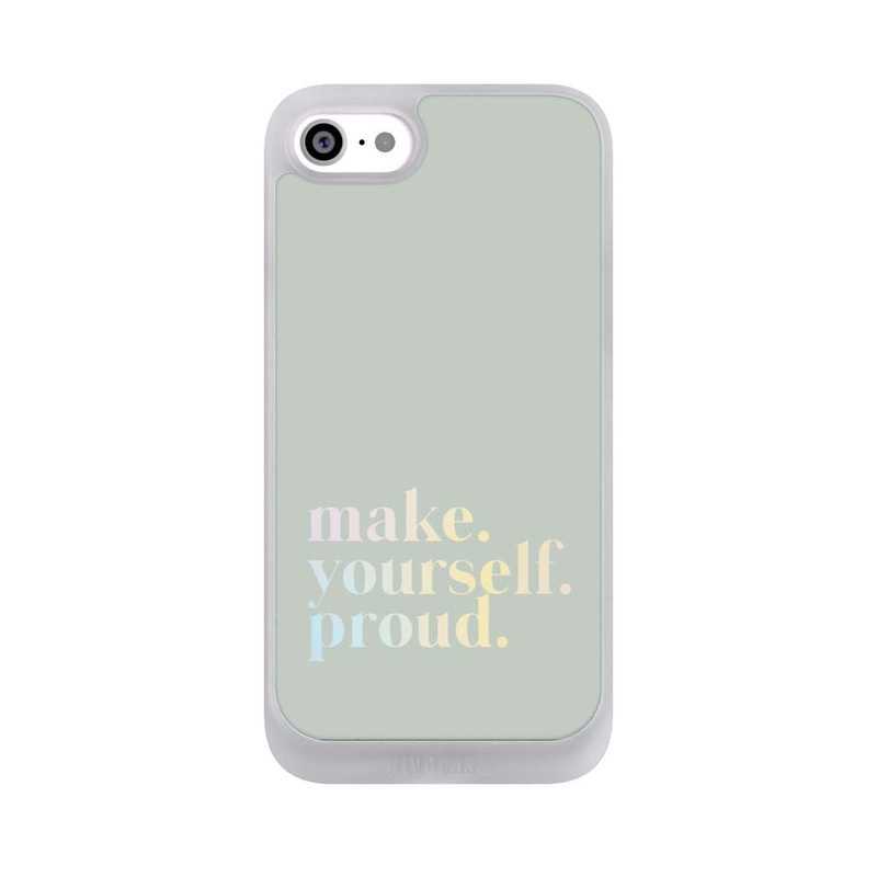 iPhone SE 2022 NIVOpure Make Yourself Proud Quote-Mint and Gradient