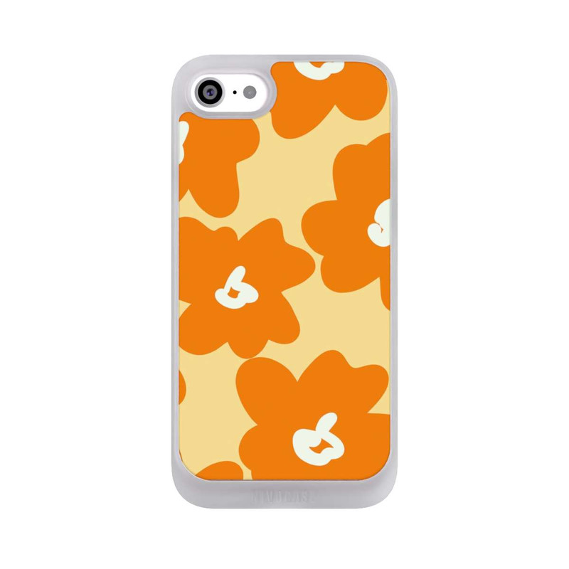 iPhone SE 2022 NIVOpure Retro floral pattern Päivi yellow orange
