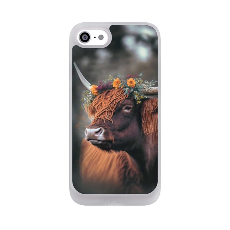 iPhone SE 2022 NIVOpure Hochland Rind mit Blumen mit KI