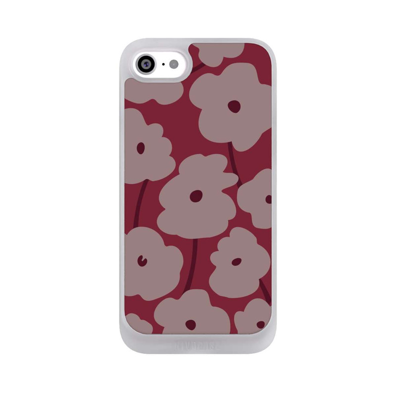 iPhone SE 2022 NIVOpure Minimalistische Blumen Bordeaux