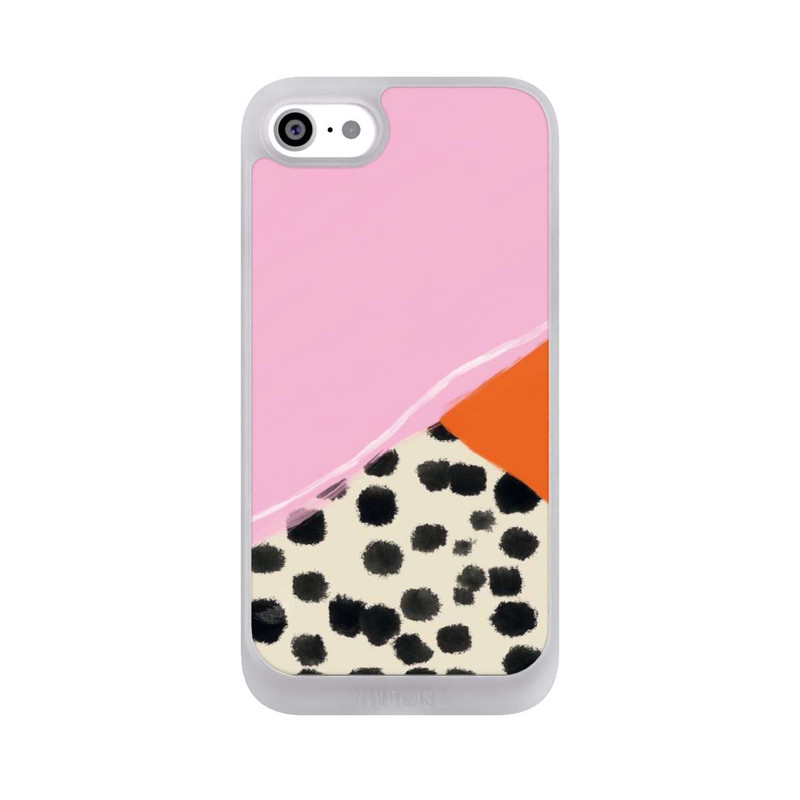 iPhone SE 2022 NIVOpure Rosa und Orange Gepunkteter Hintergrund