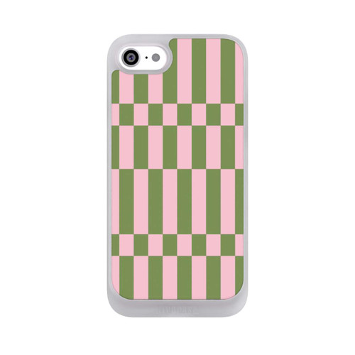 Apple iPhone SE (2022) NIVOpure Sage and Pink Checked Pattern Theme