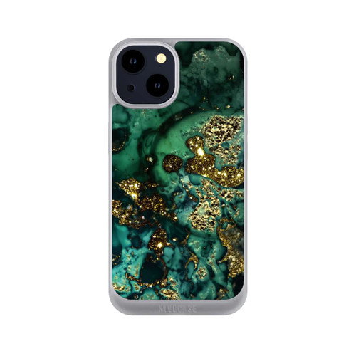 Apple iPhone 14 NIVOpure Cyan Glitzer Marmorlook
