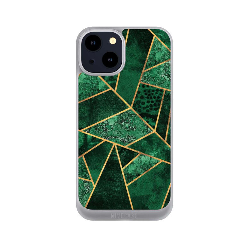 iPhone 14 NIVOpure Deep Emerald Gold Print