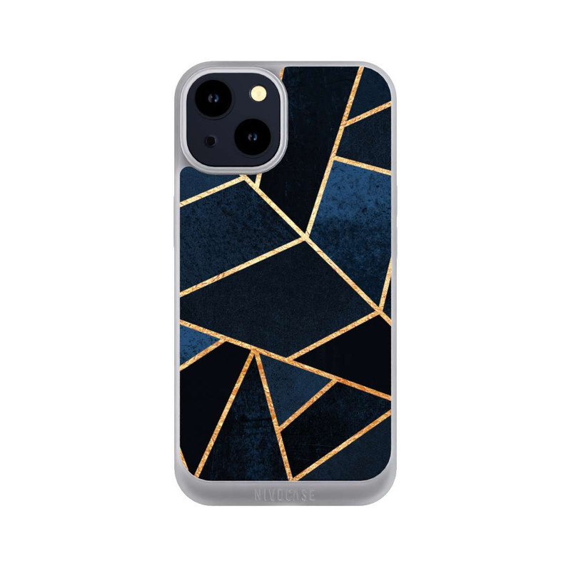 iPhone 14 NIVOpure Navy Stone Gold Print