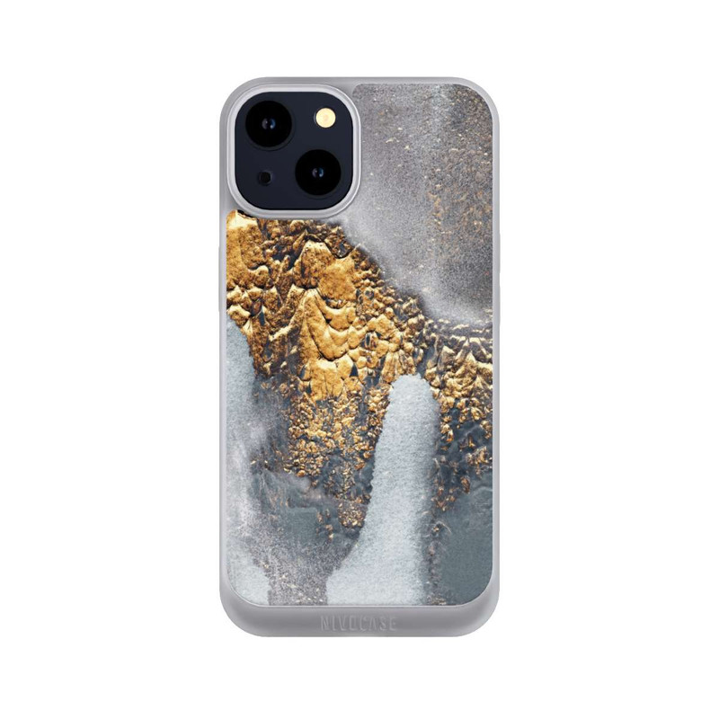 iPhone 14 NIVOpure Beton-Gold-Glitzerlook