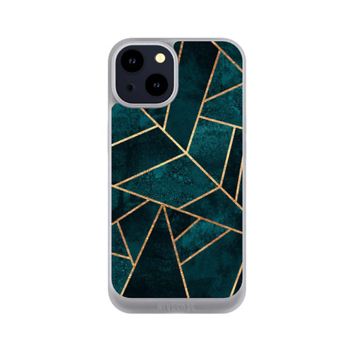 Apple iPhone 14 NIVOpure Tief Blaugrün Stein Gold Druck