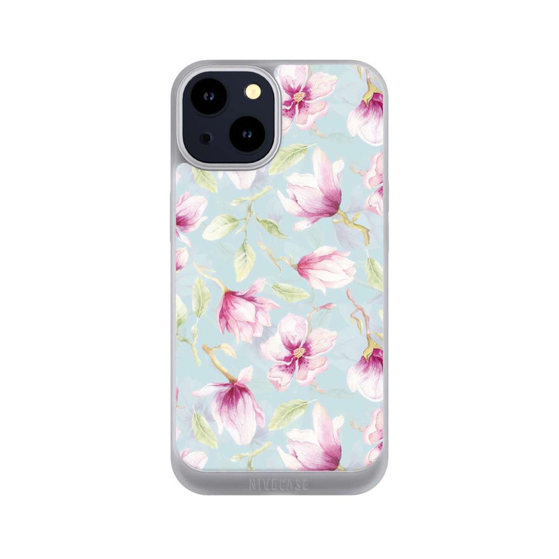 iPhone 14 NIVOpure Magnolias sur bleu