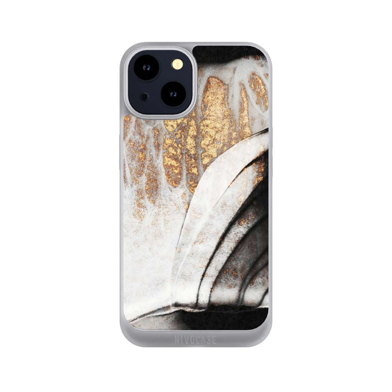 iPhone 14 NIVOpure Schwarze und goldene Adern