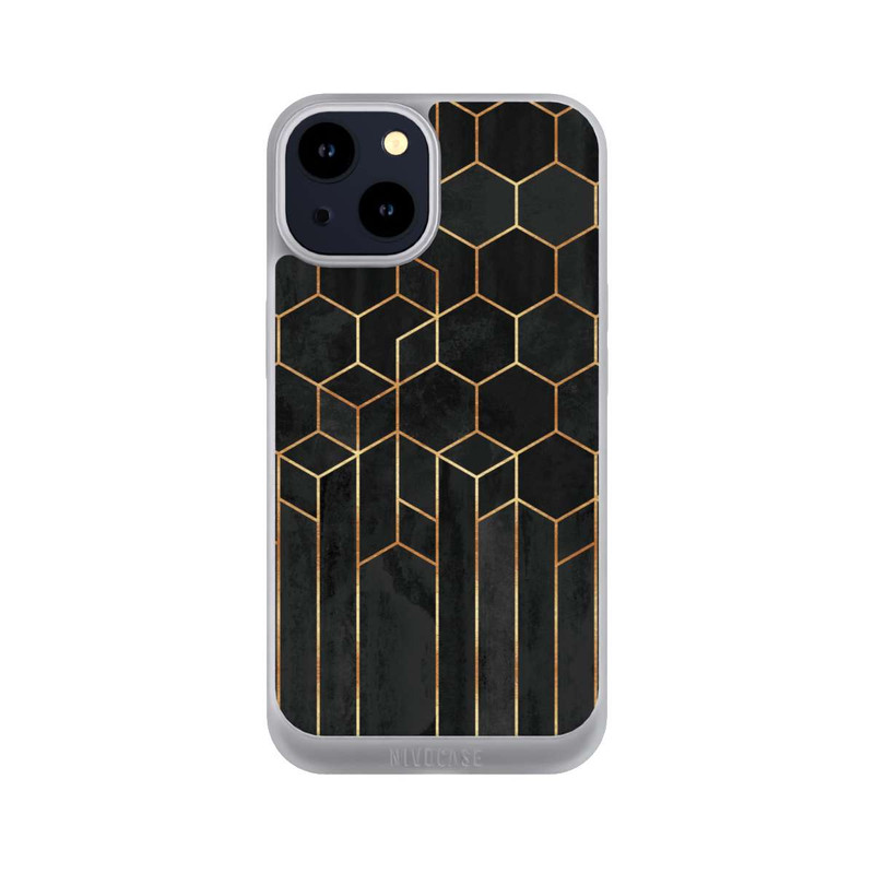 iPhone 14 NIVOpure Schwarze Sechsecke