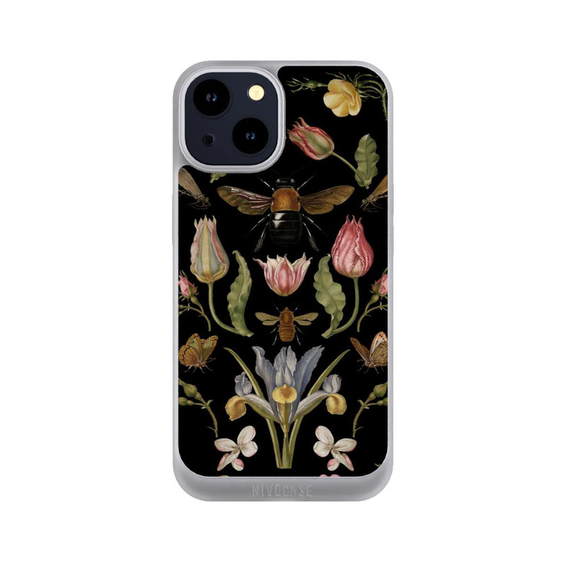 iPhone 14 NIVOpure Wildblumen und Biene Schwarz