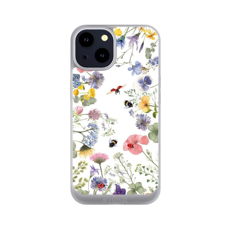 iPhone 14 NIVOpure Bunte Frühlingsblumen und Bienen