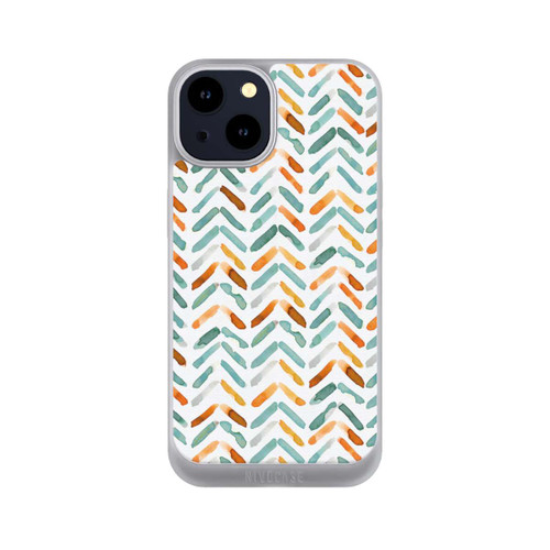 Apple iPhone 14 NIVOpure Elegant Fall Chevron Blue Orange