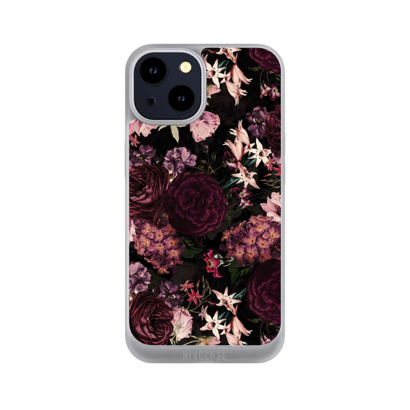 iPhone 14 NIVOpure Fond Fleur Violet Foncé