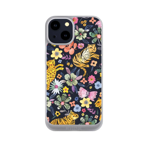 Apple iPhone 14 NIVOpure Frühlingsblumen mit Tiger schwarz