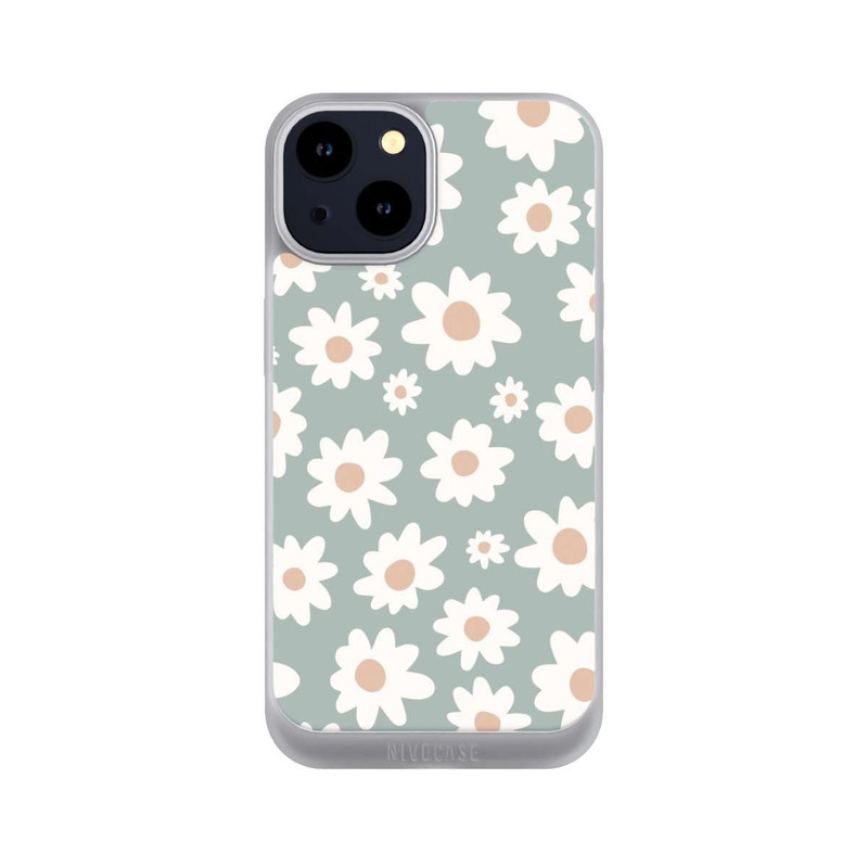 iPhone 14 NIVOpure Gänseblümchen Muster grün