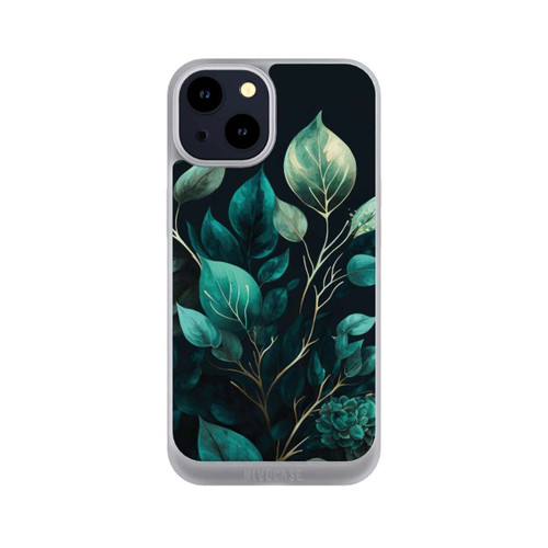 Apple iPhone 14 NIVOpure Grüne Eukalyptus Blätter mit dunklem Hintergrund mit KI
