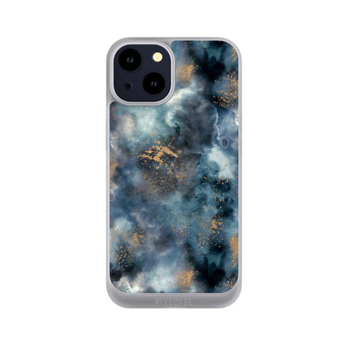 Apple iPhone 14 NIVOpure Smoky Marble Watercolor Navy