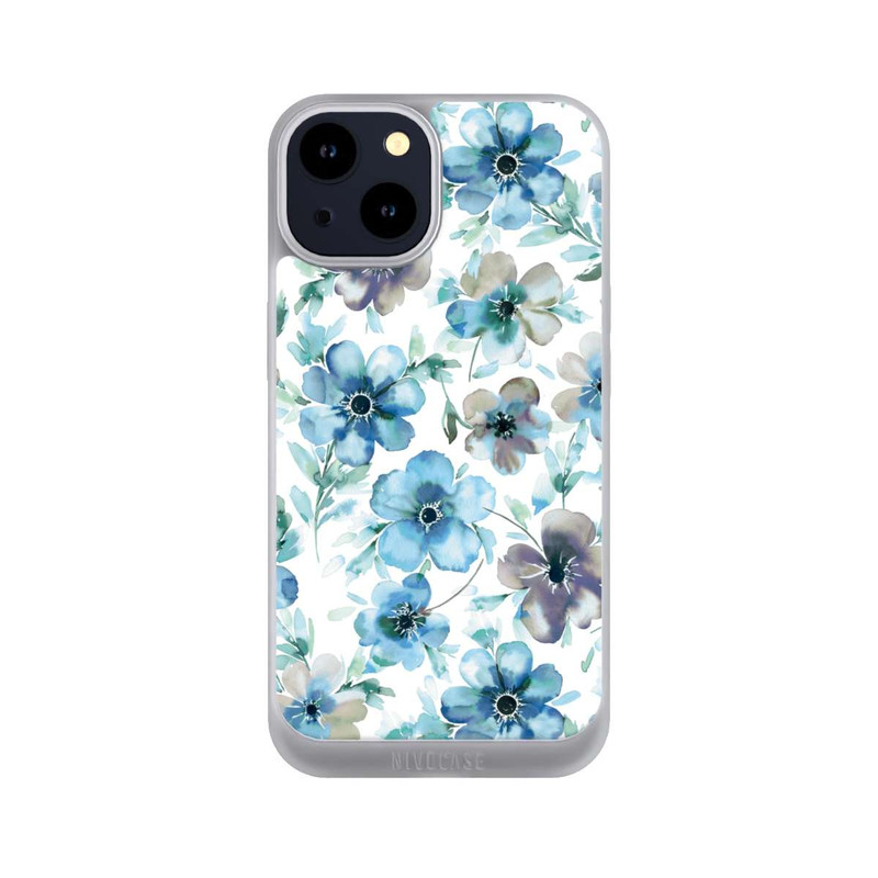 iPhone 14 NIVOpure Blaues Blumenmuster Trendy